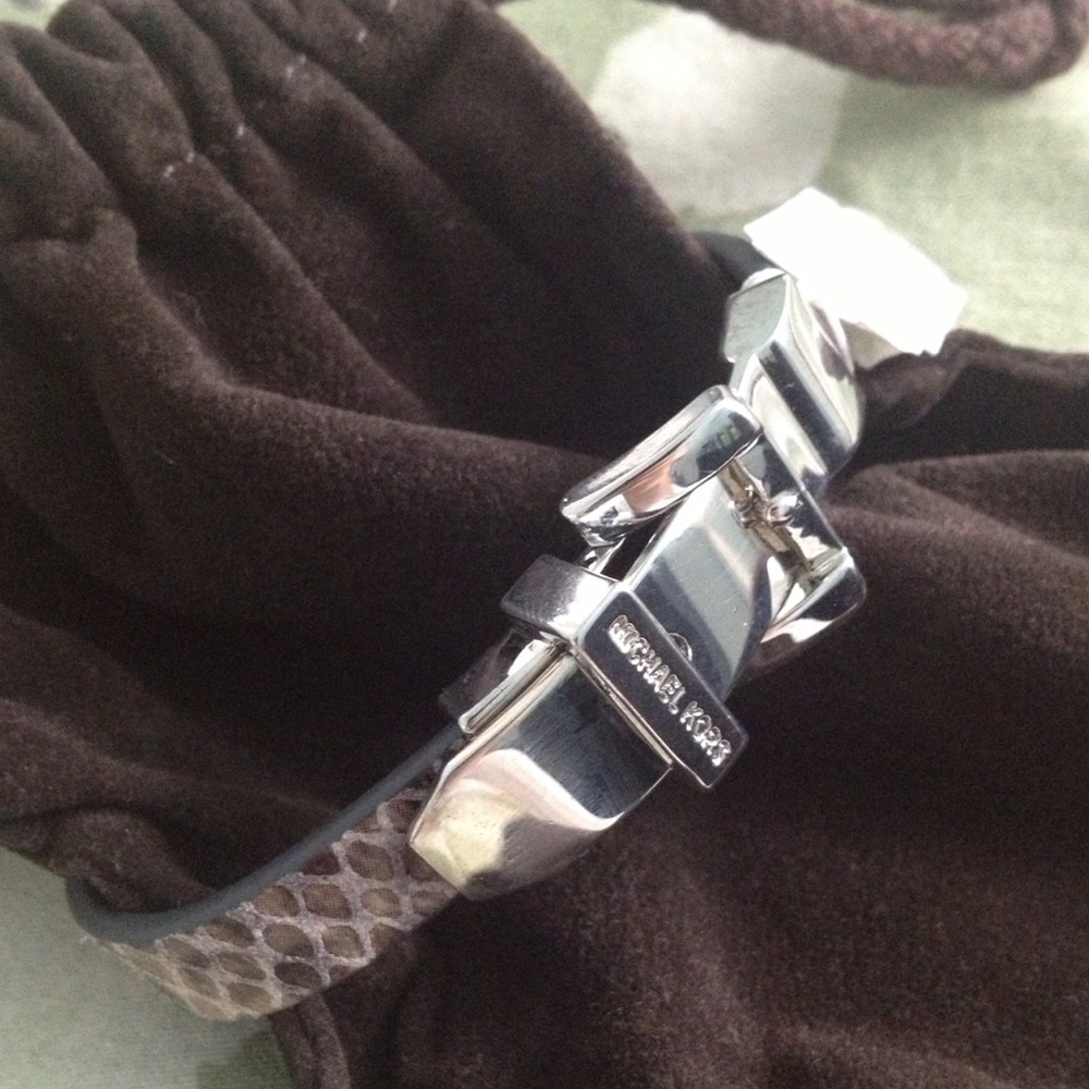 Michael Kors Snake Leather/Siver Buckle Bracelet